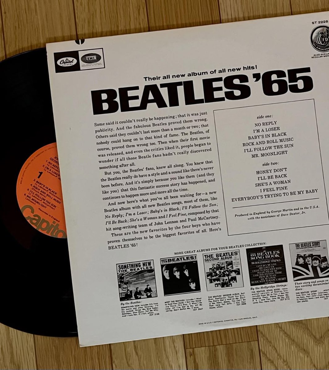 ayooooodavid's tweet photo. 【Beatles'65】🎶1965年 by「Beatles」⭐️⭐️⭐️ アメリカで発売されたビートルズの6th♪ ホッコリしたジャケットが好きだ😊☂️ #beatles #ビートルズ #ifeelfine #キャピトルレコード #capitolrecords #アメリカ盤 #レコード #レコードジャケット #アートワーク #音楽のある暮らし(2) https://t.co/VcBoChzW8R