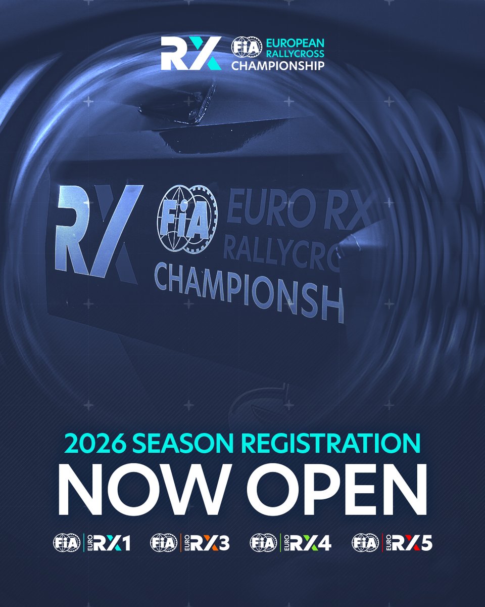 📣 TEAMS &amp; DRIVERS 📣

The registration platform for the 2026 FIA European Rallycross Championship is now open.

Full season entries close on 13 March at 23:59.

Register: registrations.fia.com/europeanrx