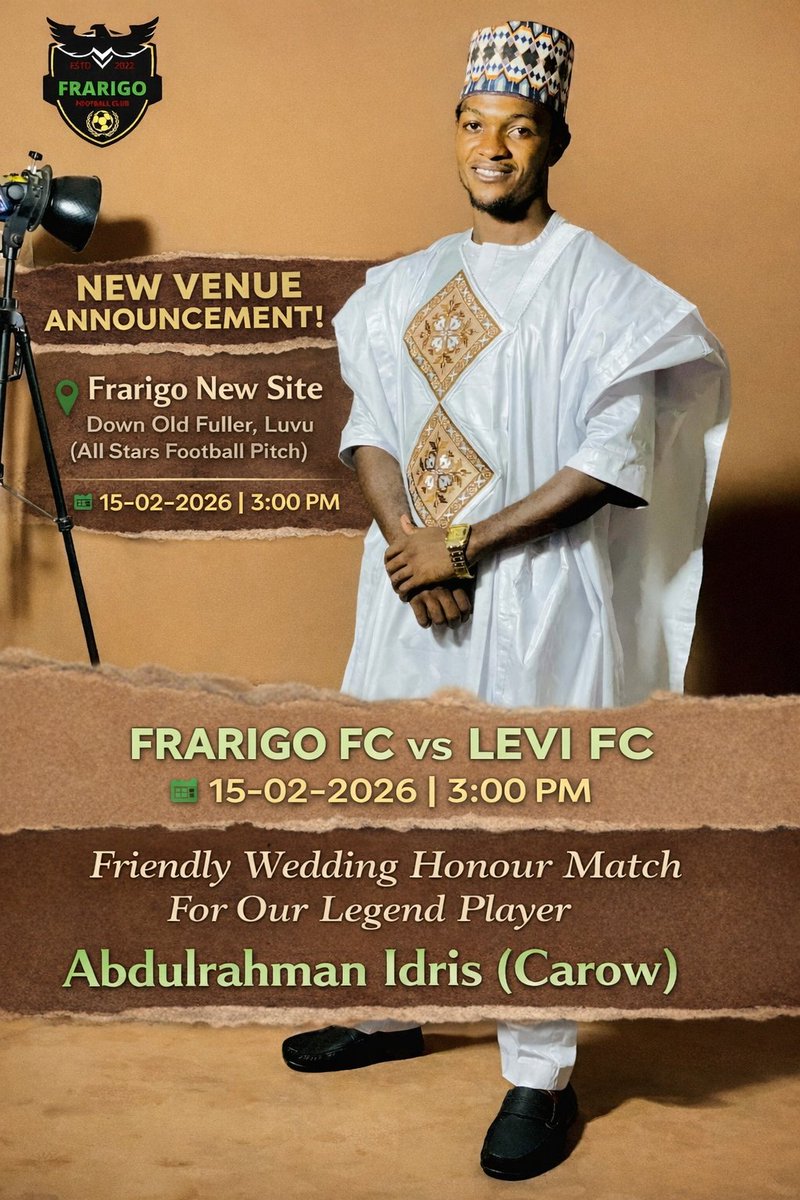 FrarigoFC's tweet photo. NEW VENUE ANNOUNCEMENT https://t.co/htheNLAX0V