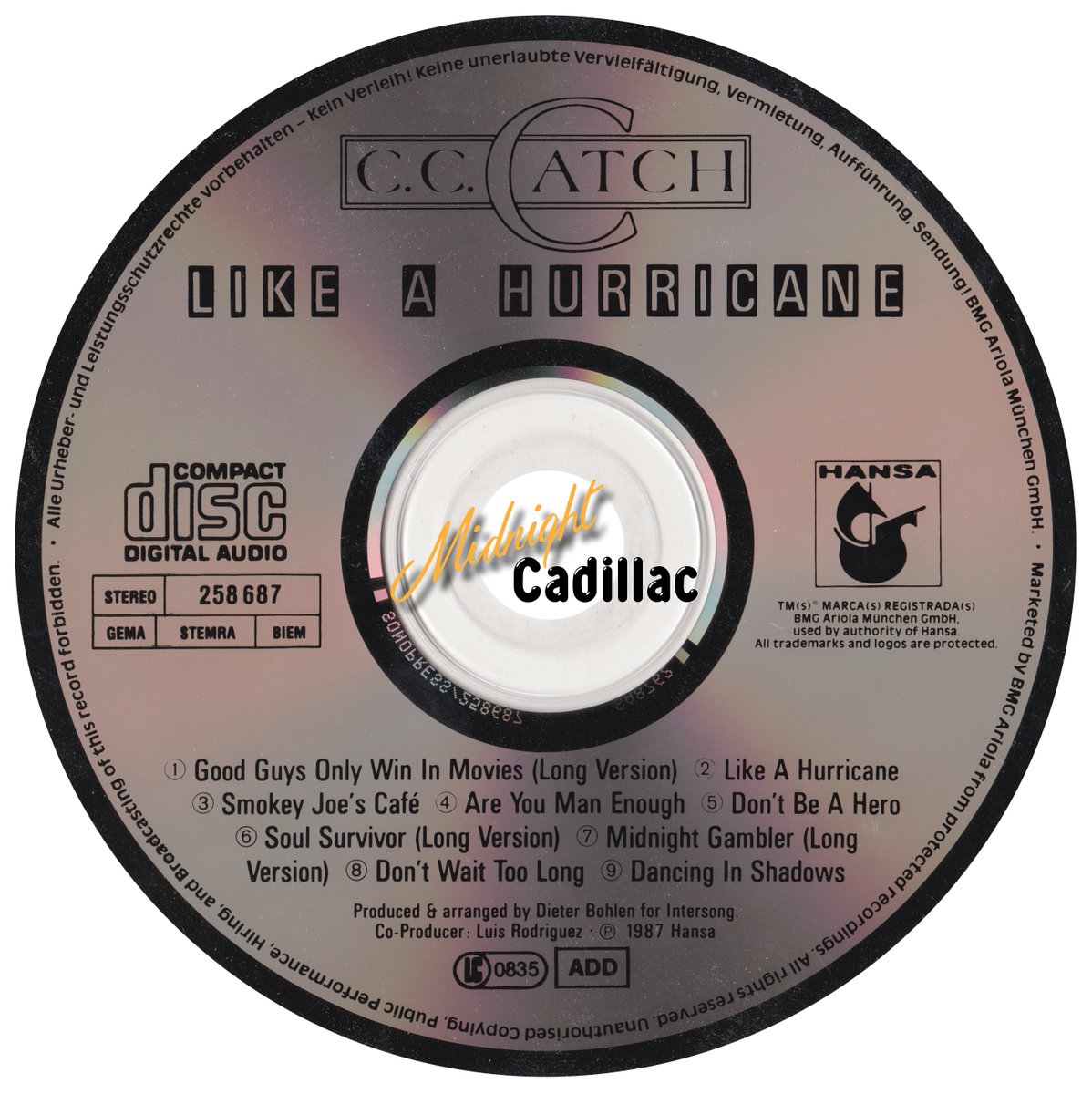 mid_cadillac's tweet image. Midnight Cadillac - Record Collection #1345
C. C. CATCH Like A Hurricane 
CD • Germany • 258 687-222 • 1987 • Hansa • BMG 
#midnightcadillac #cccatch #likeahurricane #dieterbohlen #luisrodriguez