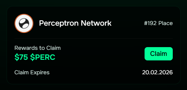 Rewards for Epoch 2 of <a href="/PerceptronNTWK/">Perceptron Network</a> campaign are available to claim on Mindo.

Claim in USDT equivalent to a TRC-20 wallet.

Epoch 3 is already live!

<a href="/fasset/">Fasset</a> campaign launches next week.
First in the new format.