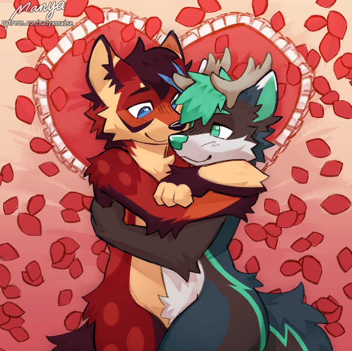 Happy Valentine's Day 🧡💙 <a href="/SmallGayCoyote/">Uke~ 🔜 MFC</a> 

🎨: <a href="/Manyannaise/">manya</a>