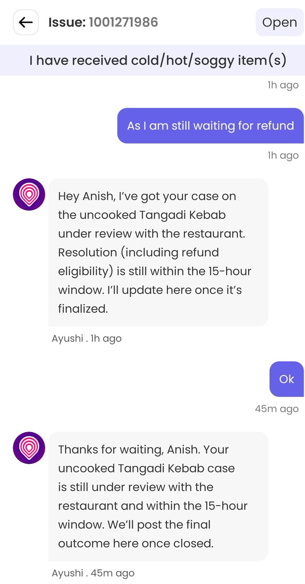 manish692008's tweet photo. @mymagicpin This is really frustrating that I ordered food several time and this time I got uncooked food that harmed my health and I also send the pic within 5 mins of realising that time, but still no proper response on refund is received. Please do needful as soon as possible https://t.co/r0R9UBT6Ul