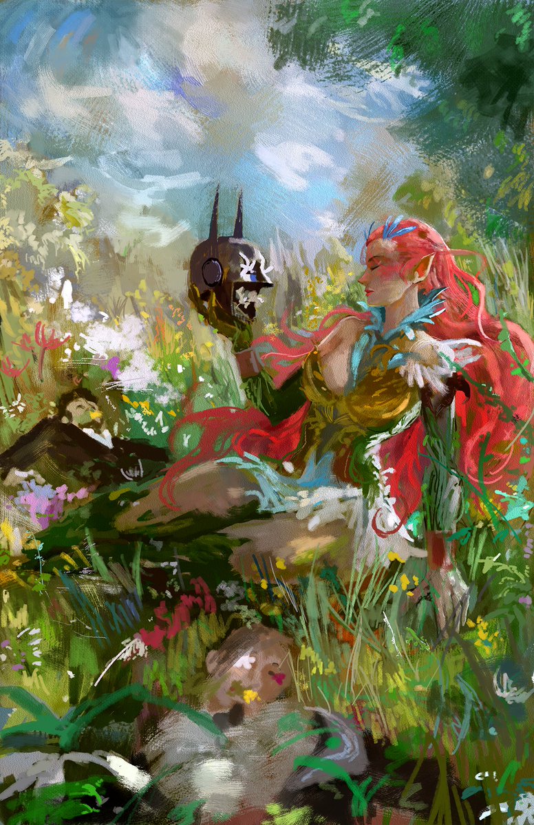 My FanArt of Absolute Poison Ivy. Was inspired by impressionist paintings for this one!
