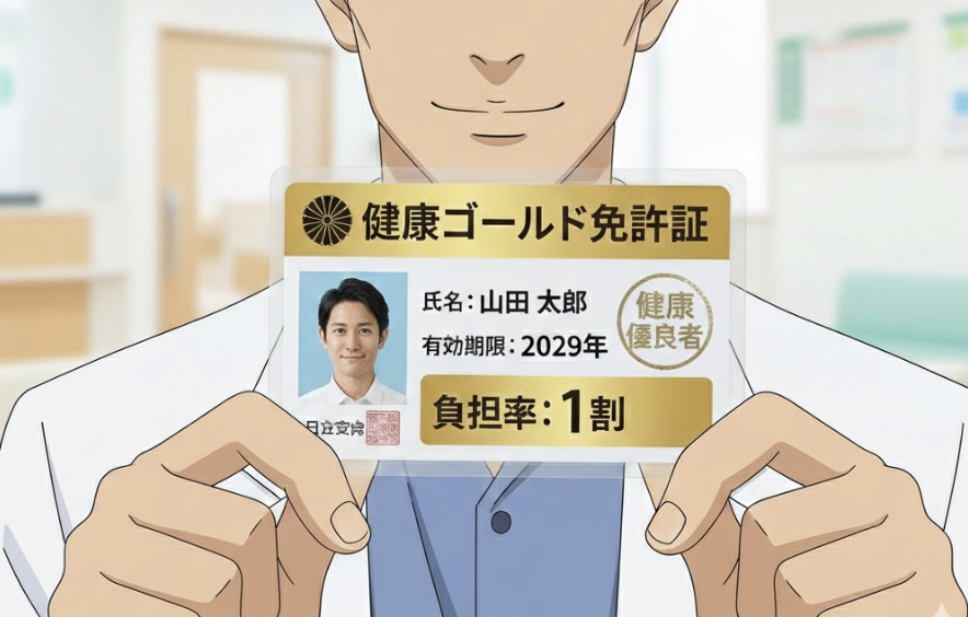 UPto2Date's tweet photo. 「健康ゴールド免許」制度を導入しよう！
運転免許証のように、健康診断の結果や生活習慣に応じて医療費の自己負担率が変動する制度。

内容：定期健診を受け、標準体型を維持し、非喫煙者の人は「ゴールド」となり医療費負担が1割に。

「ブルー」：3割負担
「赤」：5割負担 https://t.co/KmincqpFBn