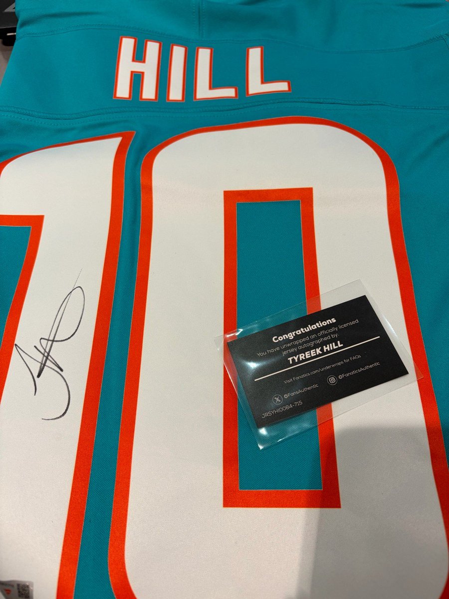 ミントお客様良い引き 2025 NFL UNDER WRAPS JSERSEYより Tyreek Hill