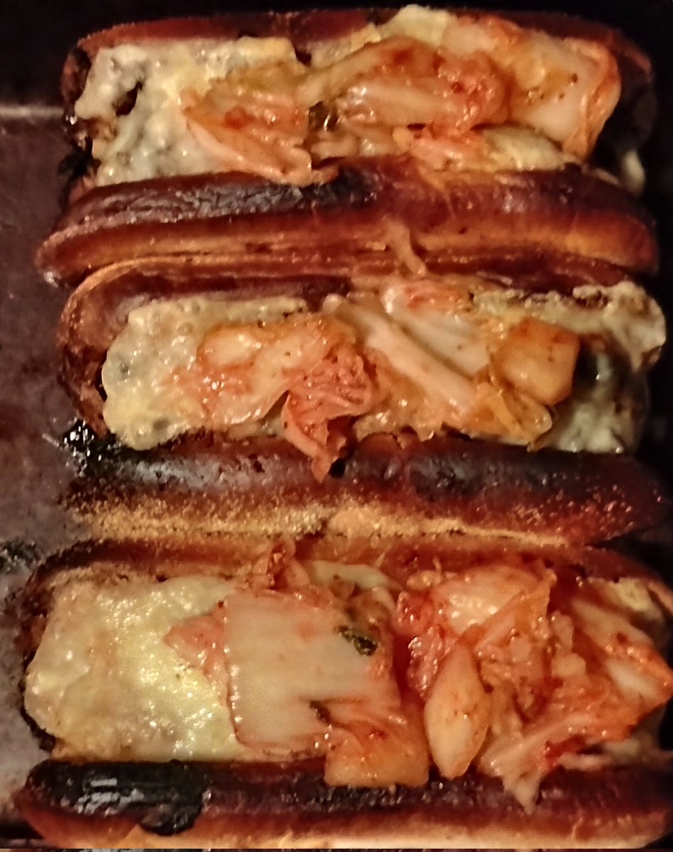 Pulled pork sandwiches with kimchi courtesy of my brother.