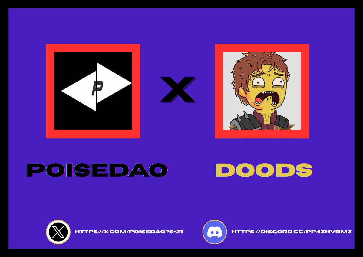 𝐇𝐘𝐏𝐄𝐃 𝐆𝐈𝐕𝐄𝐀𝐖𝐀𝐘 

Giving away 5 spot from <a href="/D00ds_eth/">D00ds</a> 

𝗛𝗢𝗪 𝗧𝗢 𝗘𝗡𝗧𝗘𝗥 

◉ Follow <a href="/poisedao/">poise</a> and <a href="/D00ds_eth/">D00ds</a> 

◉ Like, RT and Tag Someone 

◉ Drop your wallet Addy 

48hrs 🤝