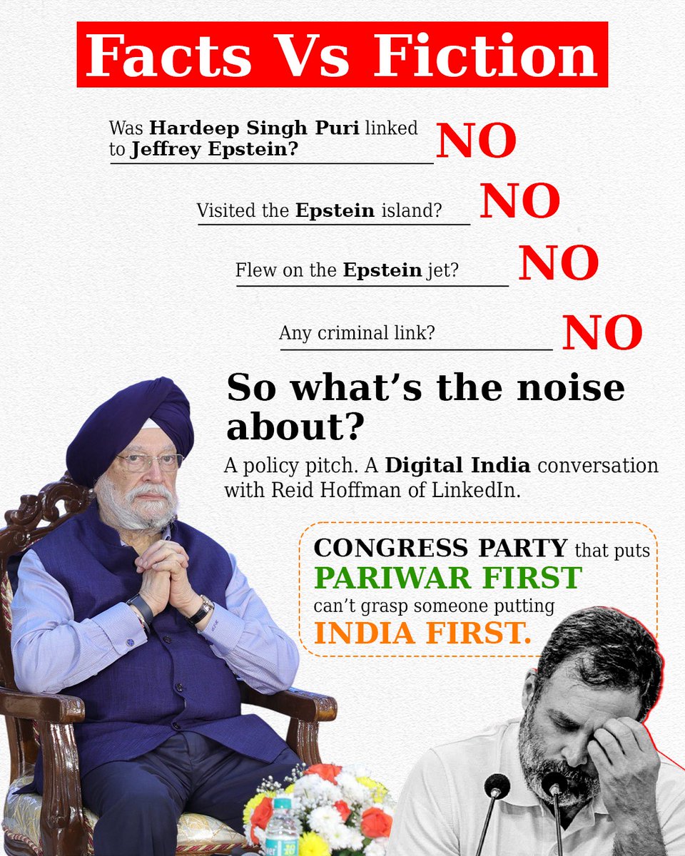 Congress cannot debate energy independence or digital transformation, so it attempts character assassination instead.
Facts remain undefeated: no criminal link, no illicit visit, no wrongdoing.