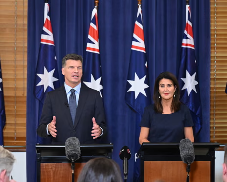 It would be hard for people from other countries to comprehend how significant it actually is for an Australian politician to be standing in front of only one flag.

Is it still enough to carry Angus Taylor though? No.