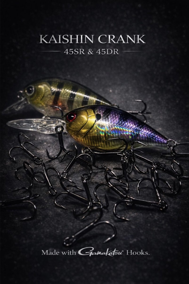 NOIKEmarketing's tweet photo. NOIKE
KAISHIN CRANK
45SR &amp; 45DR

Made with Gamakatsu Hooks.

#NOIKE
#カイシンクランク
#45SR #45DR
#Gamakatsu #TREBLE13
#NOIKEマーケティング https://t.co/tE7XGTdigv