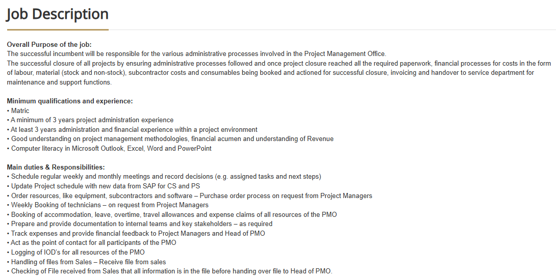 Job Alert!!!

Company: Fidelity Services Group
Position: Project Administrator
Location: Midrand, Gauteng
Click here to apply: spanihunter.co.za/single-job/?id…
Closing Date: 17 February 2026

Please refer to the picture for more info