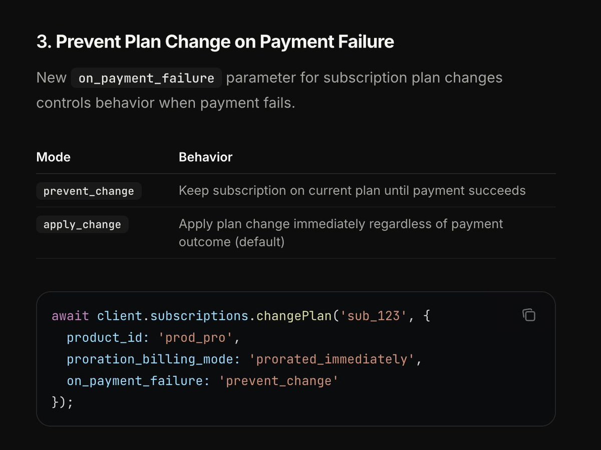 Subscription upgrades sound simple until payments fail.

Earlier, a plan change could go through even if the payment did not. That leads to awkward situations: users on a higher plan, but no successful charge.

<a href="/dodopayments/">Dodo Payments</a> latest release, v1.81.0, introduces the