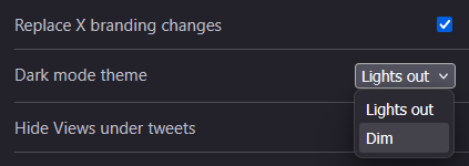 Control Panel for Twitter v4.22.0 adds a new "Dark mode theme" option ...