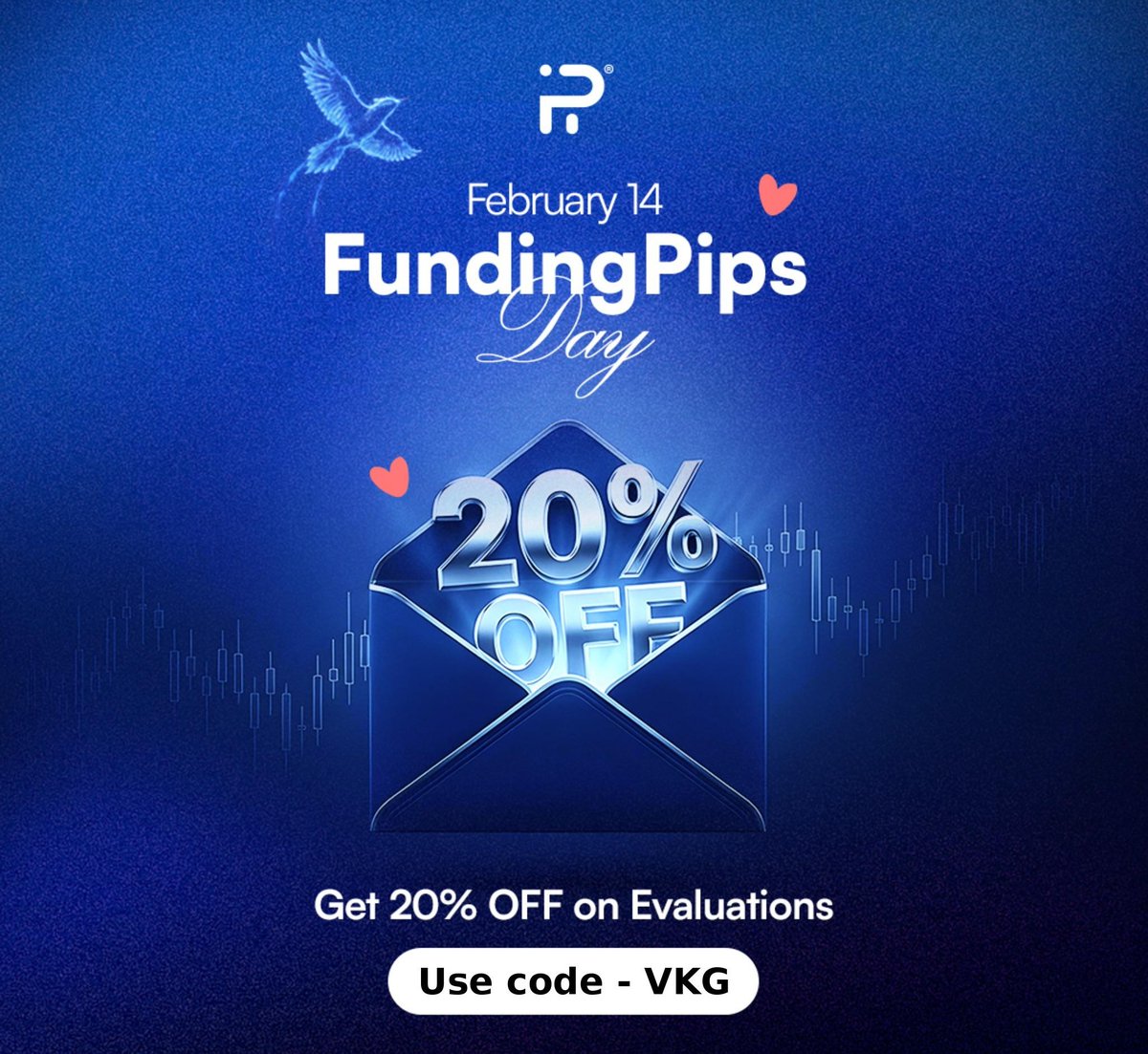 PropTradeSavvy's tweet photo. 🚨 20% OFF + 2x $10K GIVEAWAY! 🎁

Celebrate #FundingPipsDay in style 💙

✨ Get 20% OFF on any account — including $100K
✔ Valid for new & existing users
🎯 Win 2x $10K Accounts

How to enter:
✔ Like this post
✔ RT this post
✔ Comment #FundingPipsDay
✔ Quote this post + write #FundingPipsDay
Celebrating a firm that has paid $200M+ to traders worldwide 🌍

Use Code: VKG
Let’s grow together 🚀