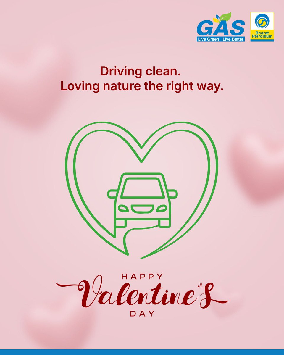 BPCL_Gas_BU's tweet photo. Fuel the drive.
Warm the moments. ❤️
Clean energy. Real love.
Happy Valentines Day 🌿
@BPCLimited
#ValentinesDay #BPCL #LiveGreenLiveBetter #TheGoodPrint https://t.co/ldju3iIALn