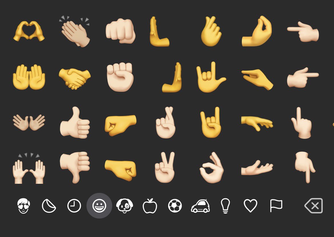MikeWing603's tweet photo. iPhone / keyboards  in general should have a “quote unquote” hands gesture emoji. Like there’s a whole other page of bullshit 🫲🖖 https://t.co/2O34PdorBl