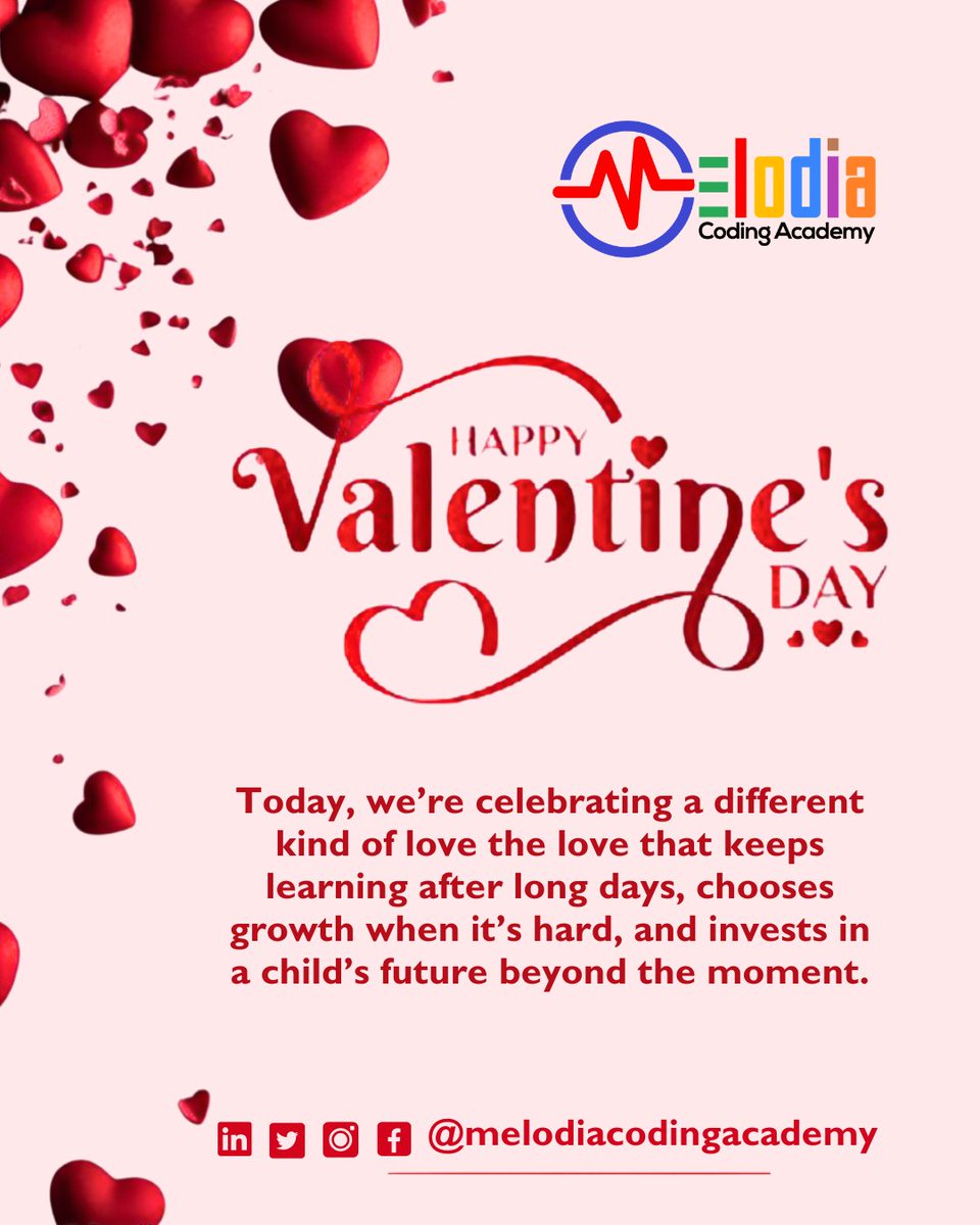 MelodiaCoding's tweet photo. Public announcement 🚨
Leave that laptop today 😂💻
Celebrate love first. Code tomorrow ❤️

Today, appreciate the people who never stopped believing in you even
 before you saw it yourself 🥹✨

Happy Valentine's Day.

#melodiacodingacademy #ValentinesDay Spread Love Happy Val https://t.co/3i5egV2WIF