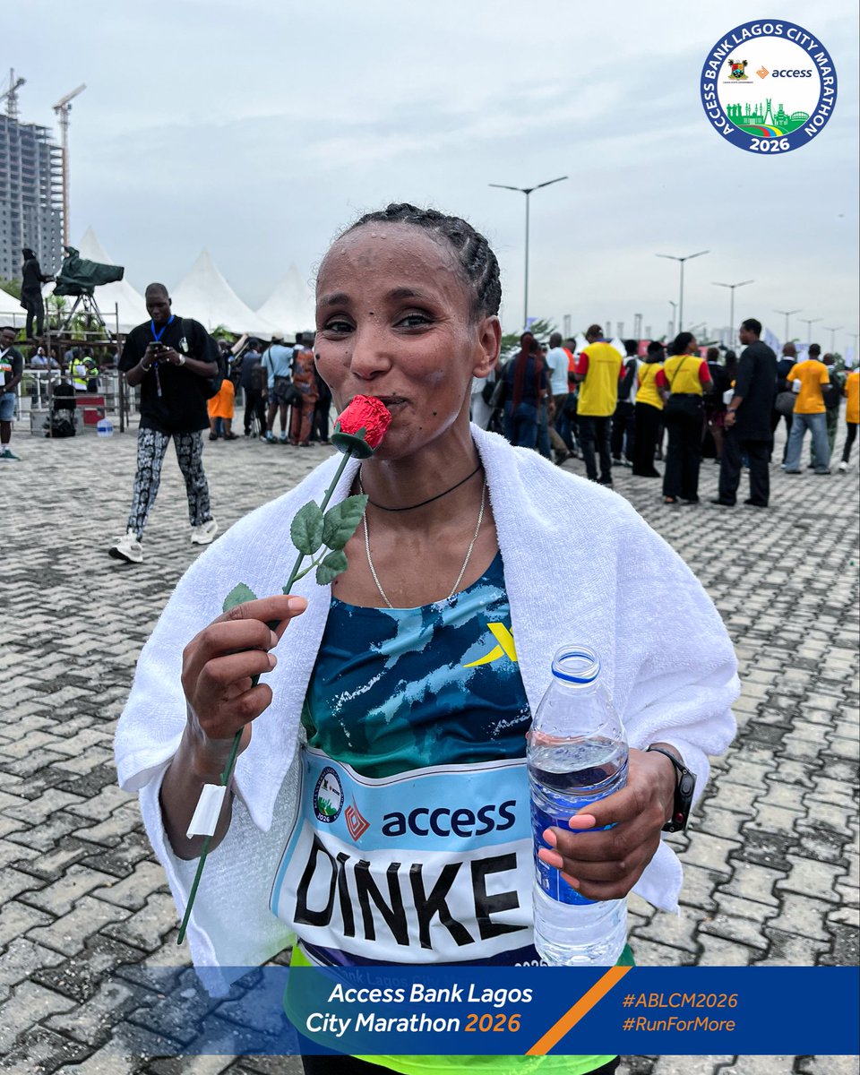 Meseret Dinke from Ethiopia 🇪🇹 finishes first among the women with 2:37:36
A seasoned champion, she adds another medal to her collection today. 👑

#ABLCM2026 #RunForMore #NewStepsFreshGoals #AccessBankLagosCityMarathon