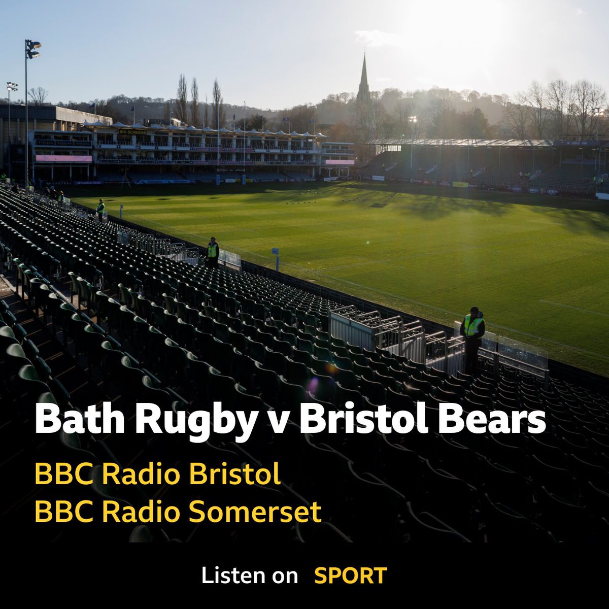 🏉 Bath Rugby 🆚 Bristol Bears

🎙️ Build up and commentary from 2pm with Dan Albutt &amp; Dan Evans <a href="/danielevans28/">Daniel Evans</a> 

📻 BBC Radio Bristol 94.9FM, 104.6FM; BBC Radio Somerset DAB
💻📱BBC Sport website &amp; app

bbc.co.uk/sport/rugby-un…