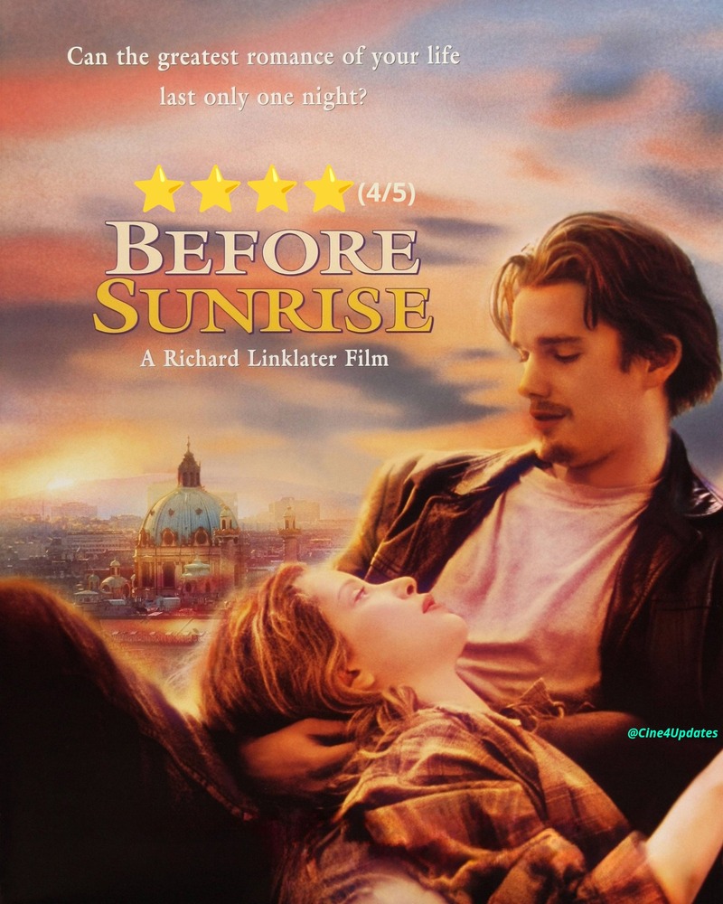 Cine4Updates's tweet photo. #BeforeSunrise 1995 English
⭐⭐⭐⭐(4/5)
HEARTWARMING
A scenario which we only dream about.
Two Strangers meeting, doing unplanned events, chuckling & shying while talking to each other - sometimes the talk is bullshit, sometimes philosophical or sometimes past memories. https://t.co/MUZTYl0ZOD