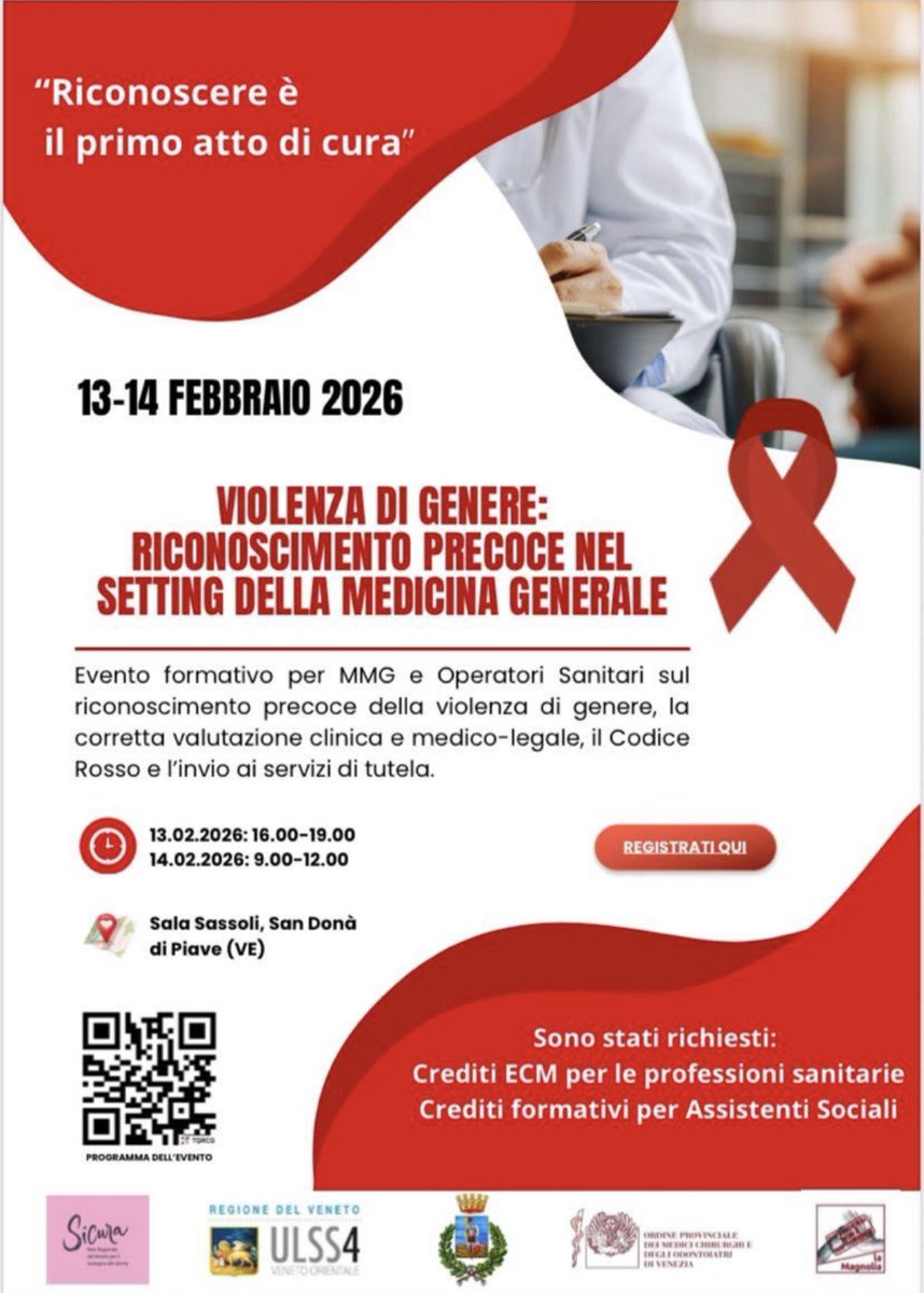 ulss10's tweet photo. Violenza di genere: due giorni formativa per Medici di Medicina Generale e operatori sanitari del territorio. 
📍 Formazione in corso al Centro Culturale Leonardo Da Vinci.
🧠 Oggi focus sugli aspetti psicologici della violenza e sulla presa in carico delle vittime. https://t.co/pd6SID0yMA