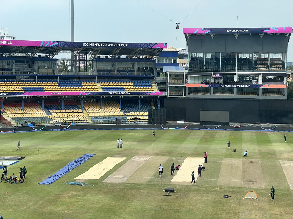 Full cloudy weather in Colombo during second practice session of Pakistan Cricket Team. #T20WorldCup