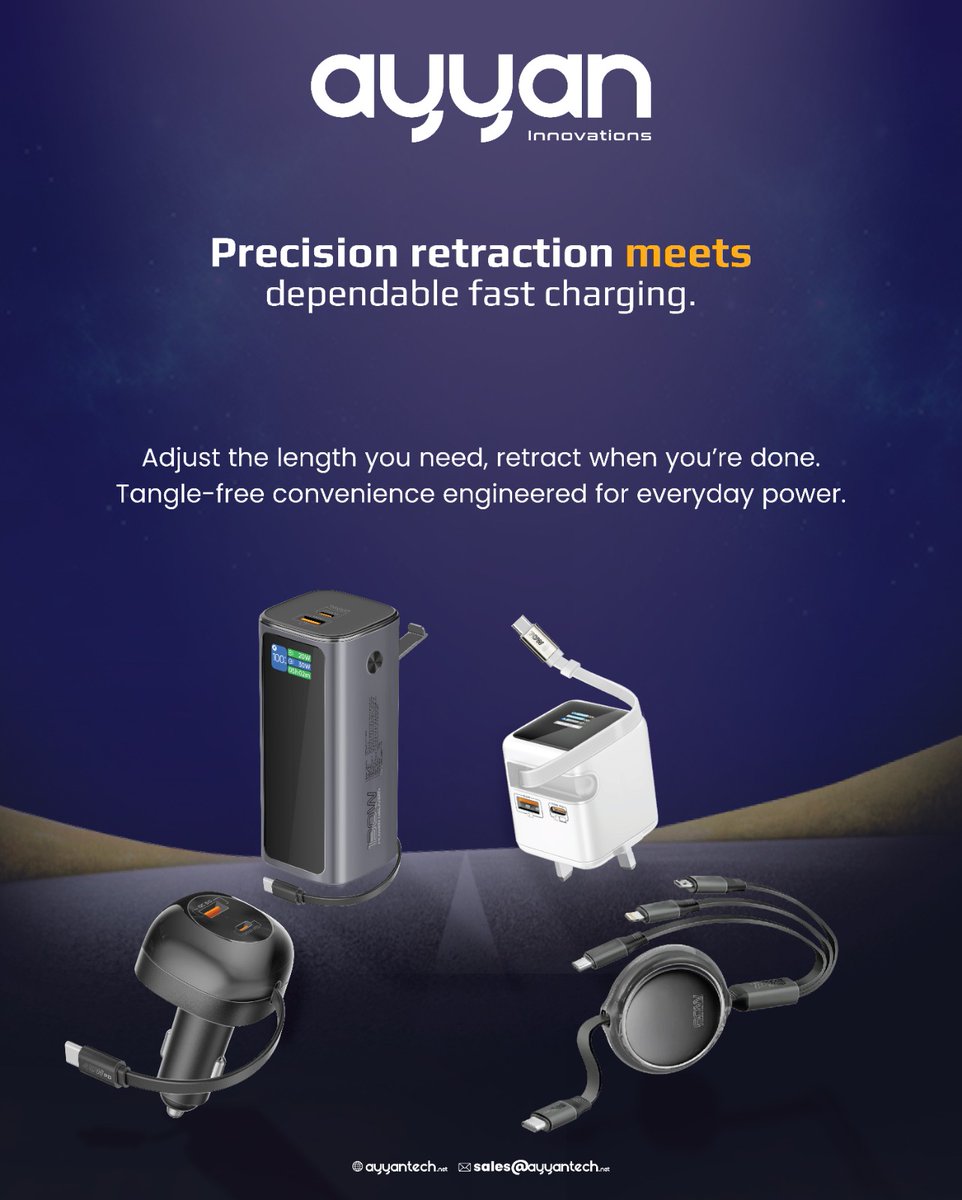 AyyanInnov12181's tweet image. Unwind the Power. Rewind the Mess.
Professional Suppliers of Smart, Reliable &amp;amp; Innovative Electronics.
📷 VISIT and Contact us:
📷 ayyantech.net
📷 sales@ayyantech.net
#ayyaninnovations #RetractableCable #powerbank #wallcharger #CarCharger #Cable