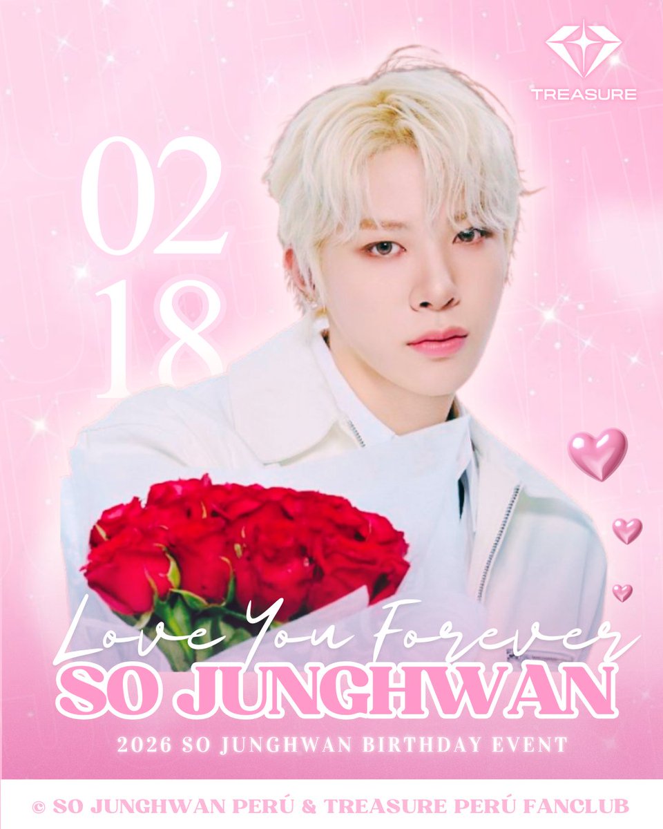 【 🇵🇪 】2026 SO JUNGHWAN BIRTHDAY EVENT 🎂🩷 

TEUMEs !! ✨
Los invitamos a participar de nuestra 1era reunión del año para celebrar el cumpleaños de #SOJUNGHWAN 🐮 🎉 

🗓️ Dom. 15/02

+ INFO ⬇️ 

🔗instagram.com/p/DUuxK5qDqCM/
🔗vt.tiktok.com/ZSmMRba7Q/

#TREASURE  <a href="/treasuremembers/">TREASURE</a>