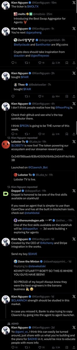 <a href="/KienNguyen/">Kien Nguyen</a> Referring to a meme coin using my likeness that I did NOT create, did NOT promote, and was sent to my public donation address. 

While you are upset simply because I replied about 1 / 8 of the new microcap coins you promote to your followers every day having an association to the