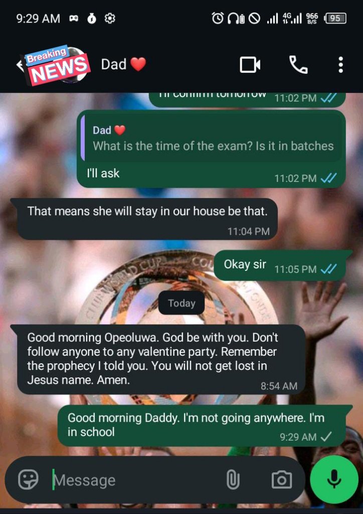 February 14 every year. My papa dey always do this thing.😭😂