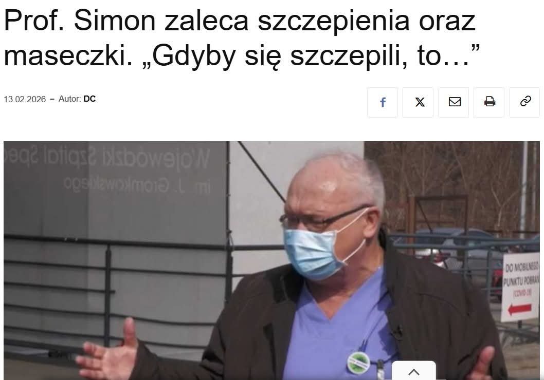 Prof. Krzysztof Simon od dłuższego czasu krytycznie wypowiada się o osobach, które nie zdecydowały się na szczepienia. W swoich komentarzach podkreśla, że brak szczepienia — jego zdaniem — zwiększa ryzyko rozprzestrzeniania chorób i obciąża system ochrony zdrowia. Zwraca uwagę,