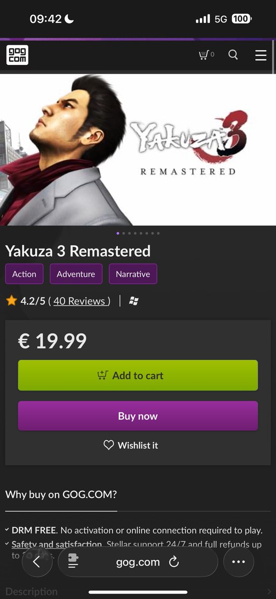 Sachez que Yakuza 3 est encore jouable sur gog, ne faites pas Kiwami 3