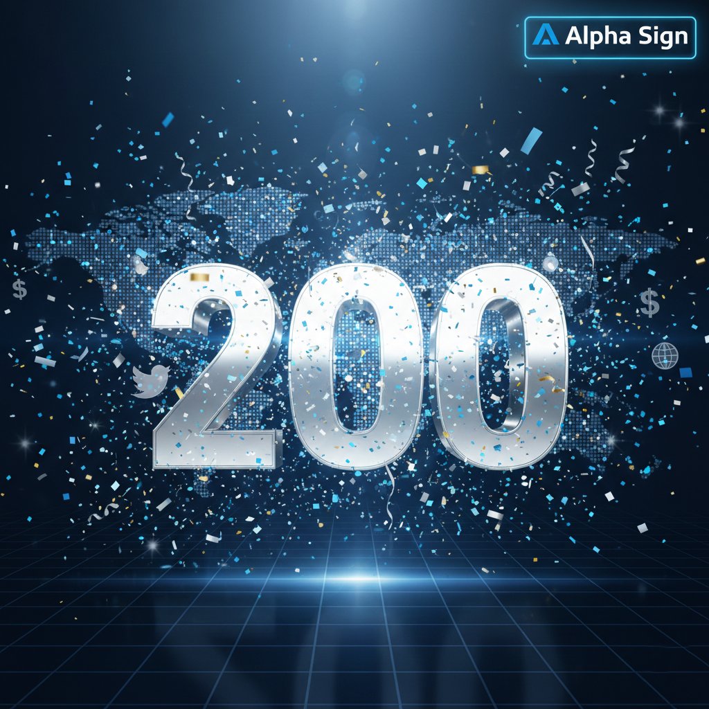 AlphaSigns5's tweet image. 🚨 MILESTONE REACHED: 200 Strong!

The Alpha Sign community is growing. Thank you for tuning in as we navigate the complexities of the global stage together.

The signals are clear—we’re just getting started. ⚡️🌍#Milestone #AlphaSign #TwitterGrowth