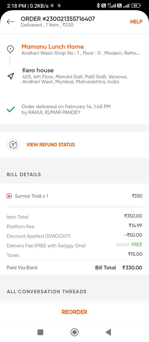 Rohitronic's tweet photo. @SwiggyCares @Swiggy This is order https://t.co/gYCXMwtVvH