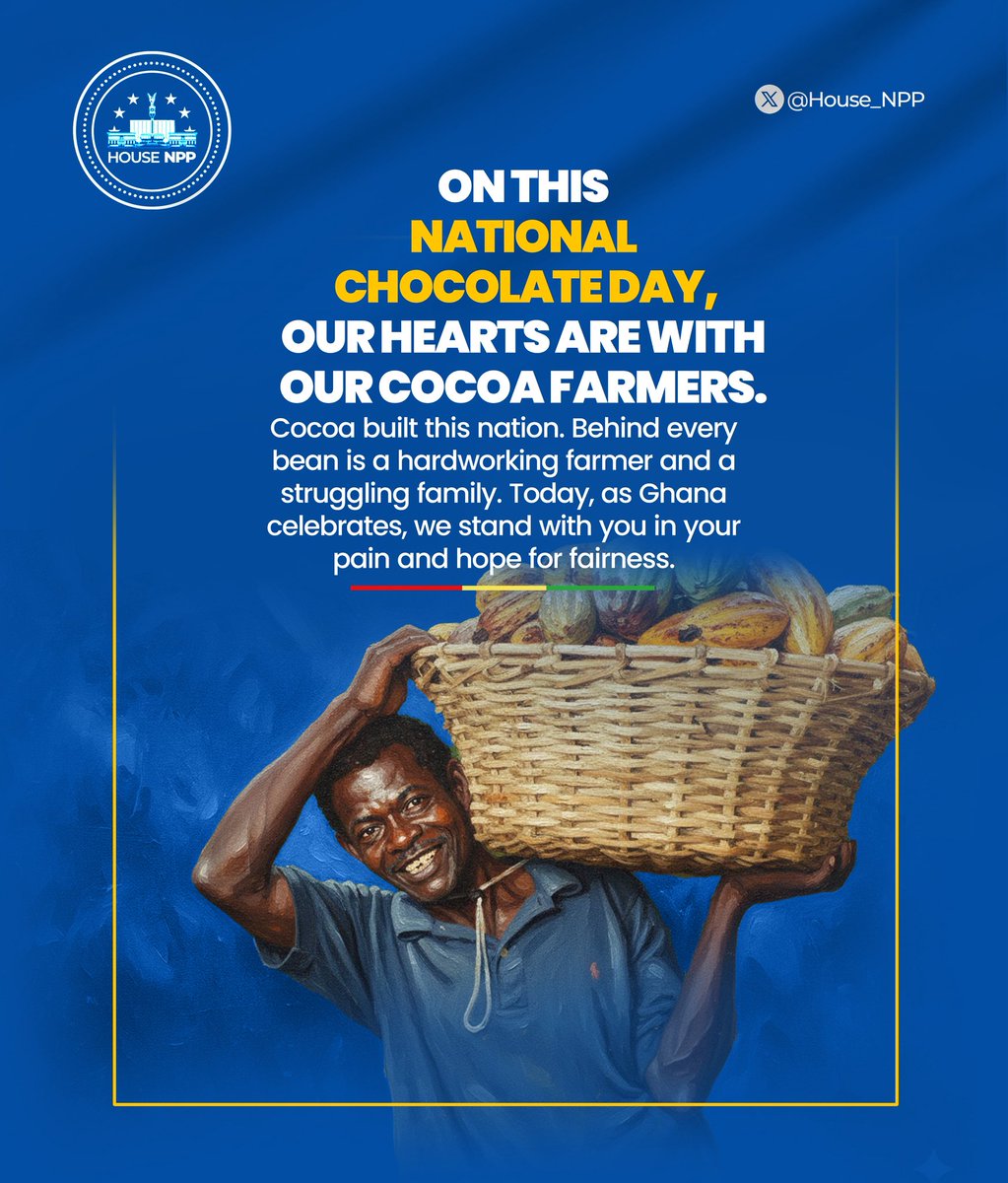 On this National Chocolate Day, our hearts are with our cocoa farmers.

Cocoa built this nation. Behind every bean is a hardworking farmer and a struggling family. Today, as Ghana celebrates, we stand with you in your pain and hope for fairness.