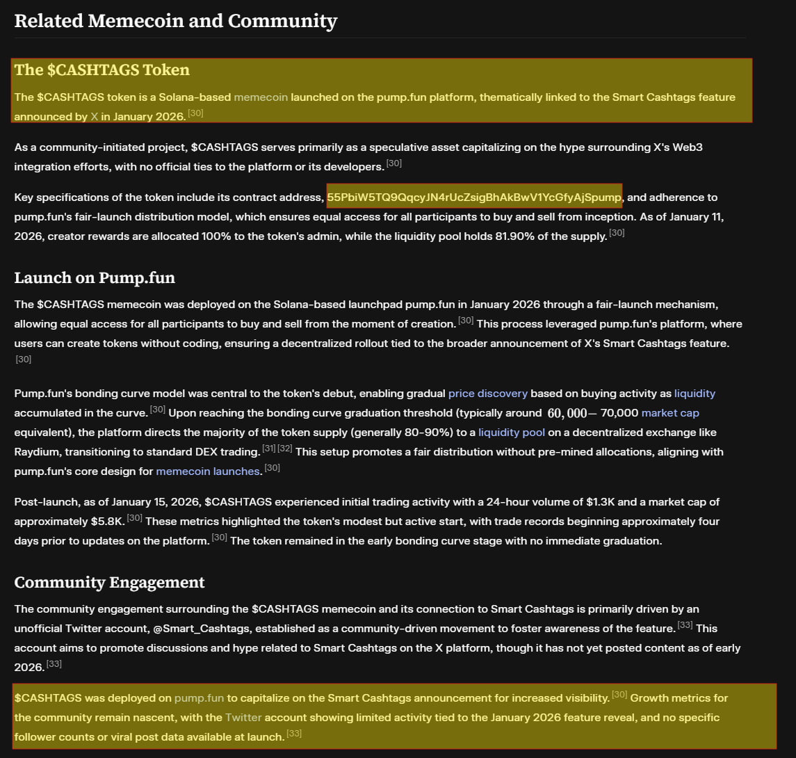 👀

<a href="/Grokipedia/">Grokipedia</a> knows 😎
Smart $CASHTAGS
CA: 55PbiW5TQ9QqcyJN4rUcZsigBhAkBwV1YcGfyAjSpump