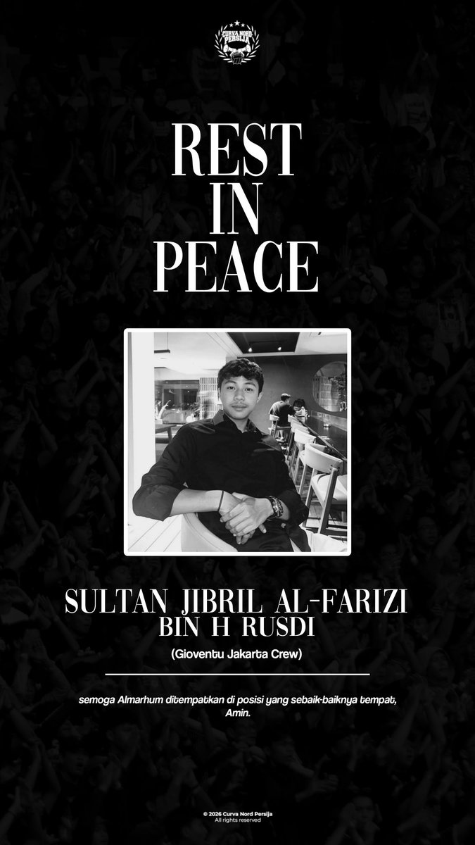 Innalilahi wainnailaihi rojiun, turut berduka cita atas berpulangnya salah satu keluarga kami dari crew Gioventu Jakarta (Sultan Jibril Al-Farizi bin H RUSDI).

Semoga almarhum diberikan jalan yang lapang menuju tempat terbaik-Nya dan amal ibadahnya diterima di sisi Allah SWT.