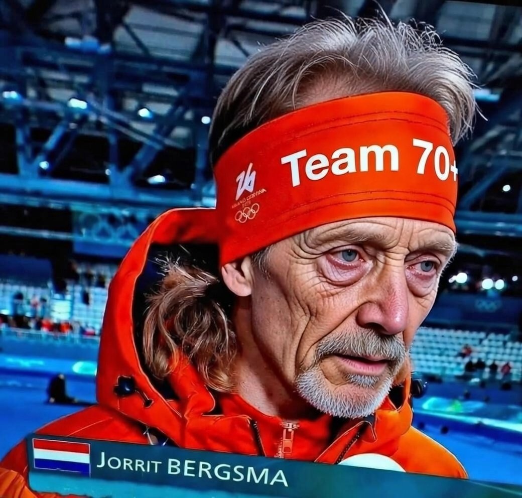 Olympische Winterspelen 2056.
Door de verhoging van de aow-leeftijd in 2026, voelde Jorrit Bergsma zich genoodzaakt te blijven schaatsen. Hij kreeg een eervolle vermelding op de ranglijst, nadat hij op de 10km een tijd neerzette van 2u36,54.