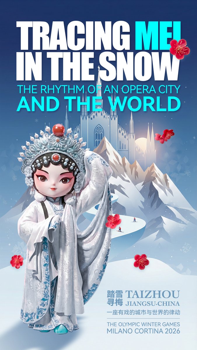 When the legacy of Mei Lanfang meets the spirit of the Winter Olympics, tradition and modernity resonate on the global stage.
From Taizhou to the world, a cultural journey across time begins.
Tracing "Mei" in the snow and echoing across the globe — Peking Opera speaks as China's