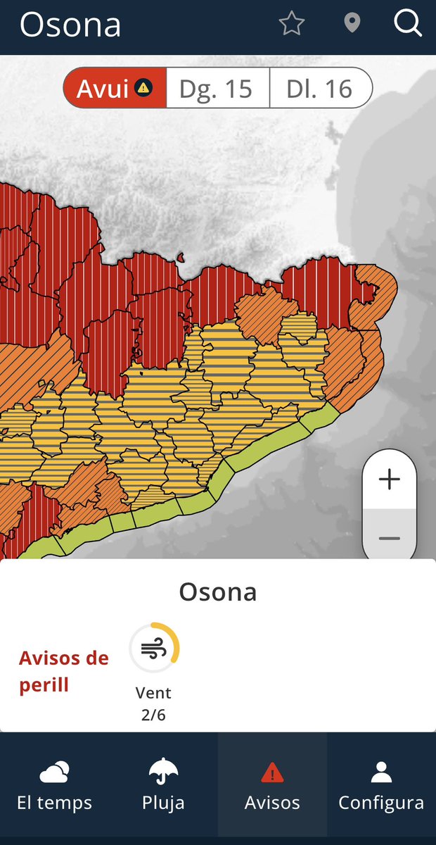 guilliriera's tweet photo. Amb un avís de perill per vent  de 2 sobre 6 a Osona cal enviar una alerta de protecció civil? Pregunto @govern https://t.co/BFlaoL0yhx