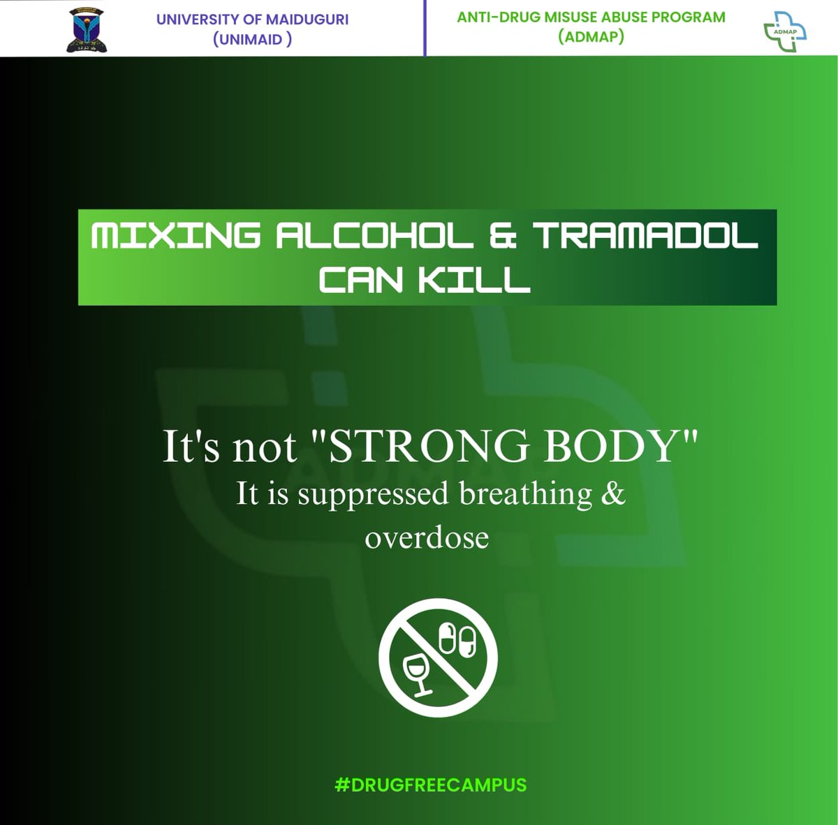 AdmapUnimaid's tweet photo. #DRUGFREECAMPUS https://t.co/K61rILuvLK
