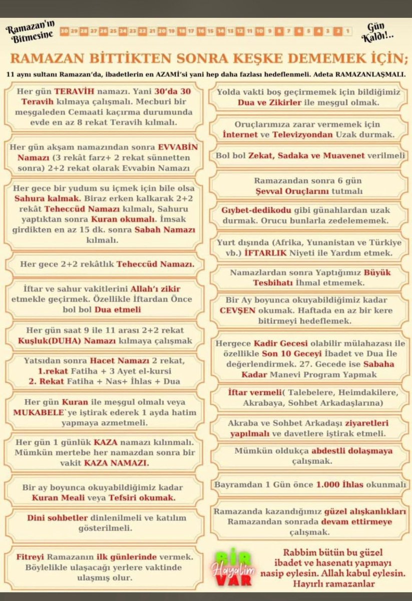 Belki de bu Ramazan ulaştığımız son Ramazandır

Belki de bu Ramazan kardeşlerimizin hapiste geçirdiği son Ramazan olacaktır

Belki de bu Ramazan ile İslam güneşi tüm karanlıklara doğacak ve insanlar onbiner,yüzbiner İslama dahil olacaklardır.

Ne olursa olsun bu ay Ramazan ayıdır