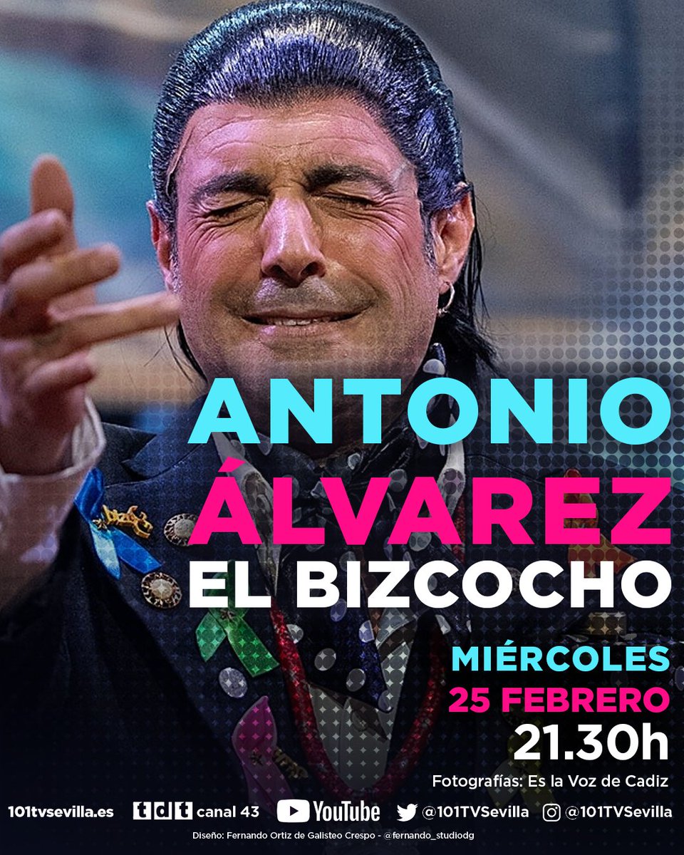 ❤️‍🔥 EL BIZCOCHO estará en AL CIELO el próximo miércoles, 25 de ¡FEBREEERO!

🎭 <a href="/ChirigotaBizc8/">la CHIRIGOTA del BIZCOCHO</a> y <a href="/BonoBorrero/">Curro Bono</a> UNIRÁN el CARNAVAL y la SEMANA SANTA en un programa.

✝️ ANTONIO ÁLVAREZ es COSTALERO de SAN PABLO y el BARATILLO

🎇 ¡Otro programa de COFRADÍAS es posible en SEVILLA!