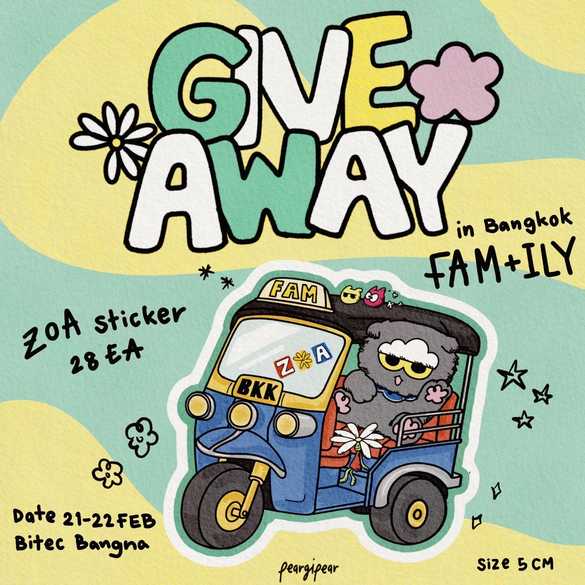 —— kindly rt✨

giveaway for #GDRAGON2026inBKK

✿ 28 ea
✿ date: 21-22 Feb / time: tbc
✿ location: bitec bangna

ยัย <a href="/peargipear/">pear.🍐</a> ฝากโพสปุกาด แวะมารับสตกเบบี้โจอาขับตุ๊กๆ กันได้นะค้าบ น่ารักสุบ ทักมาได้ทั้งสองแอคเลยยย >‿< #GDFAMMEETING2026 
#GDRAGONinBKK