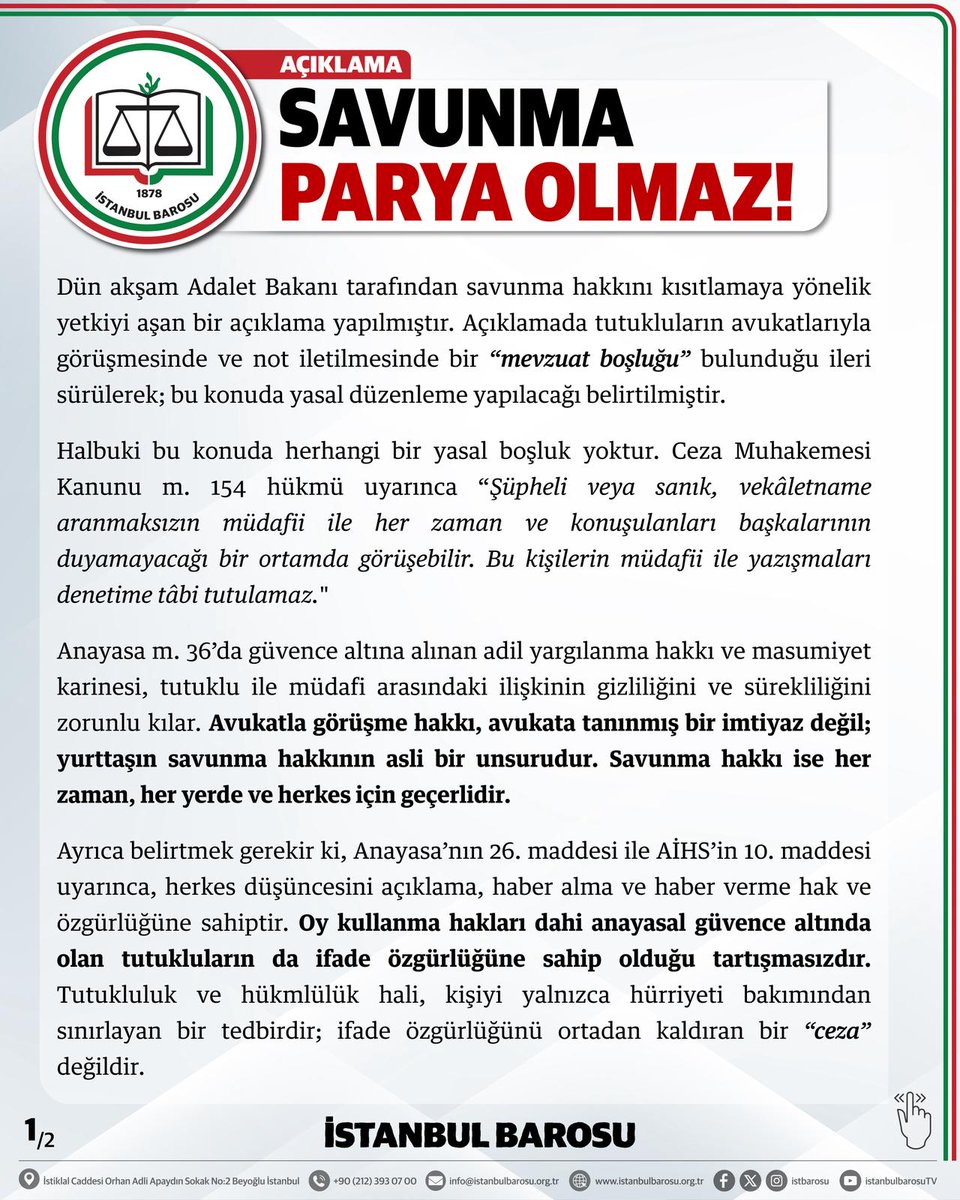 İstanbul Barosu tweet media