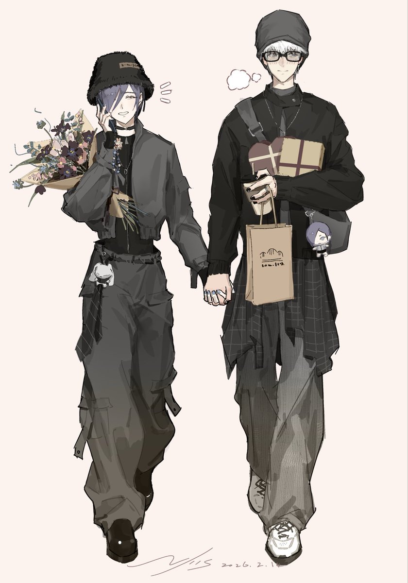 バレンタイン…！？🤍
💜手がこんなに熱くなるってどういうこと… 

#霧嶋董香 
#金木研  
#東京喰種  
#カネトー 
#touken  
#TokyoGhoul