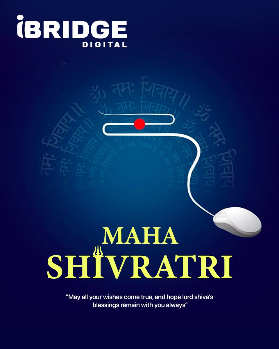 digital_ibridge's tweet photo. On this auspicious night of Maha Shivratri, may Lord Shiva bless you with strength, wisdom, and prosperity. 🕉️

🔹https://t.co/VYACnrCrDT
📞80088 22116

#iBridgeDigital #iBridge #MahaShivratri #HarHarMahadev #DivineBlessings #LordShiva #Blessings #PositiveEnergy #SpiritualVibes https://t.co/eNX6RgbIwP