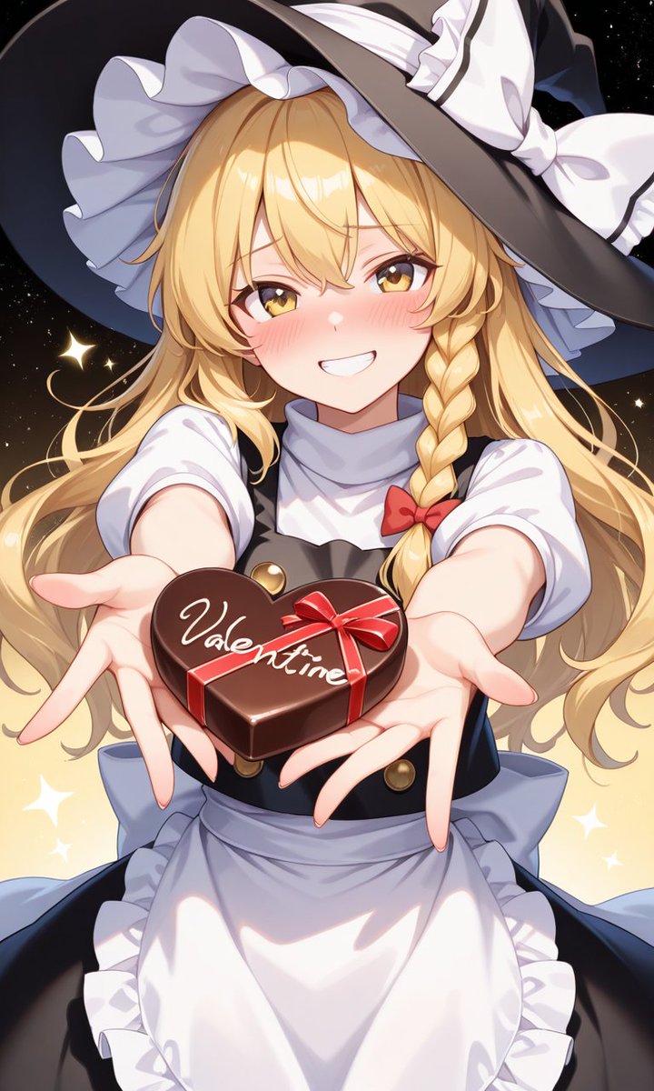 も一つ追加(￣▽￣;)
東方から霧雨魔理沙🪄︎︎◝✩⸜(* ॑꒳ˆ* )⋆*☆

今年はインフルだかコロナだか肺炎だか知らんけど寝込んでたのでチョコレートはゼロだぜ(多分、外に出ても貰えてない😅💦)

 #東方Project  #AIイラスト  #バレンタインデー