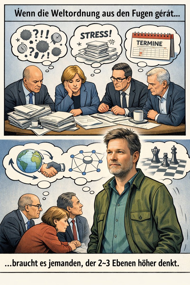 Habeck denkt 2–3 Abstraktionsebenen höher als die gesamte Bundesregierung. Gerade weil die Weltordnung aus den Fugen gerät, ist seine Rückkehr in die Politik notwendiger denn je.

instagram.com/reel/DUtWCxCDU…